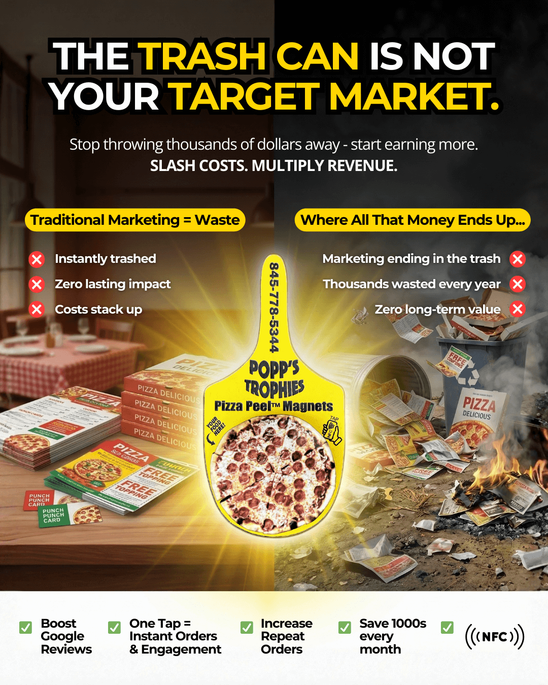 Popp's Pizza Peel™ Magnets