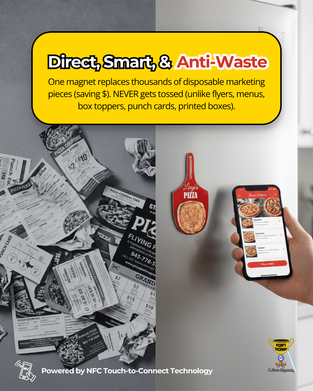 Popp's Pizza Peel™ Smart Magnets (NFC Enabled)