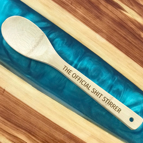 The Official Shit Stirrer Wooden Bamboo Spoon-Popp's Trophies