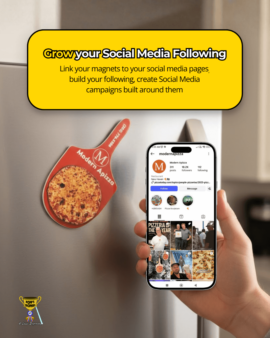 Popp's Pizza Peel™ Smart Magnets (NFC Enabled)